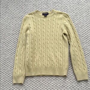 Brooks Brothers Cream Cable Knit Crewneck Sweater